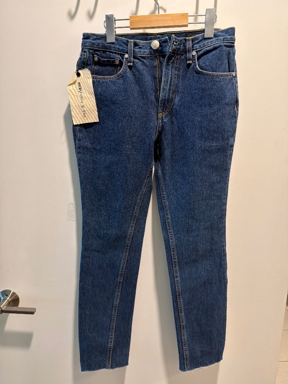 Rag & Bone Jeans Size 25 Dark Wash Raw Hem Ankle Crop New With Tags